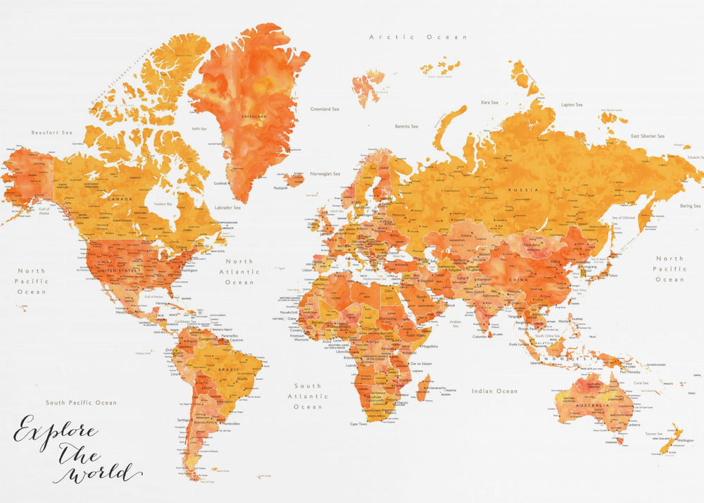 Explore world map with cities, Carlotta