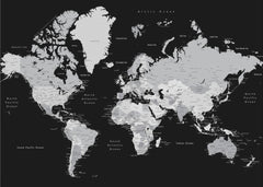 Kartor Gray world map with cities Joseph – kvalitetsprodukt för ett vackrare och mer hållbart hem
