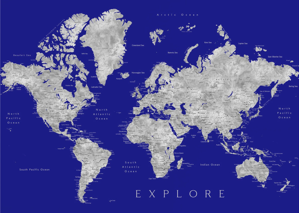 Explore world map with cities, Valrie