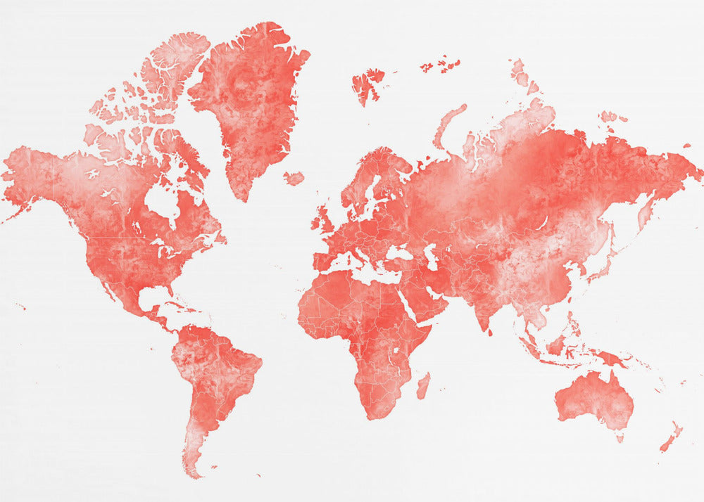 World map with outlined countries, Coralinah