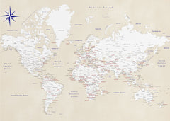 Kartor Rustic world map with cities Deuce – kvalitetsprodukt för ett vackrare och mer hållbart hem