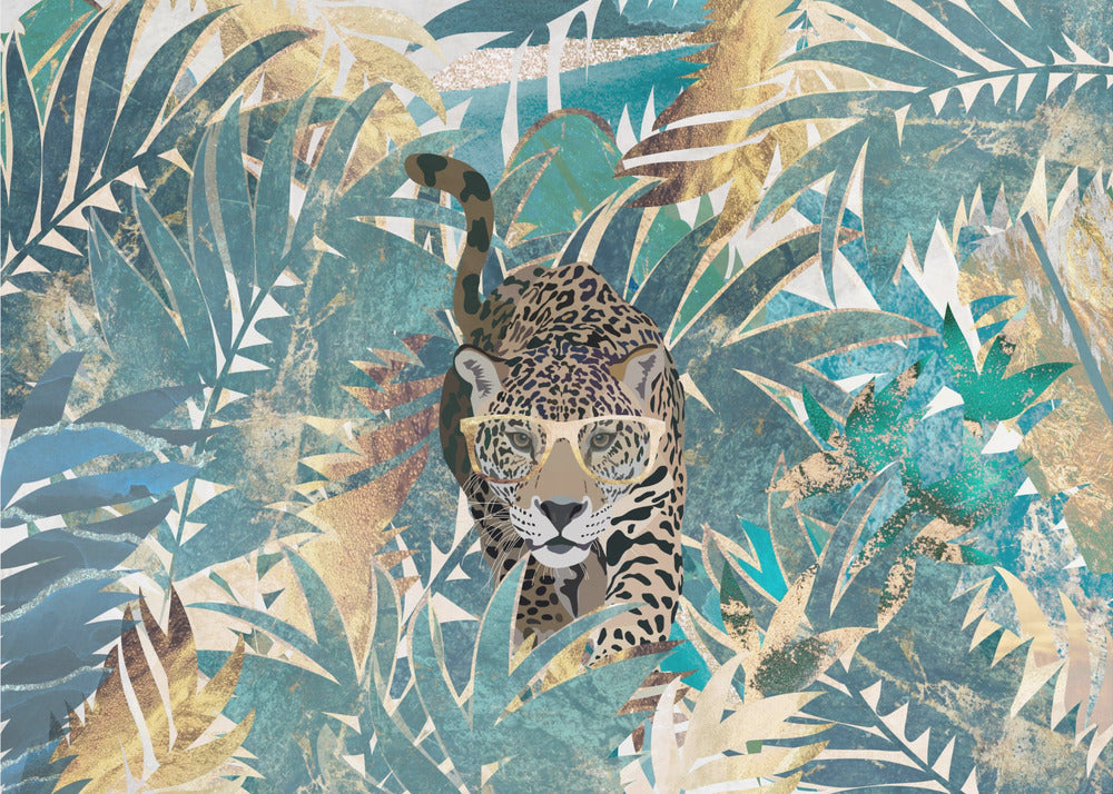 Jaguar Jungle Landscape Mural