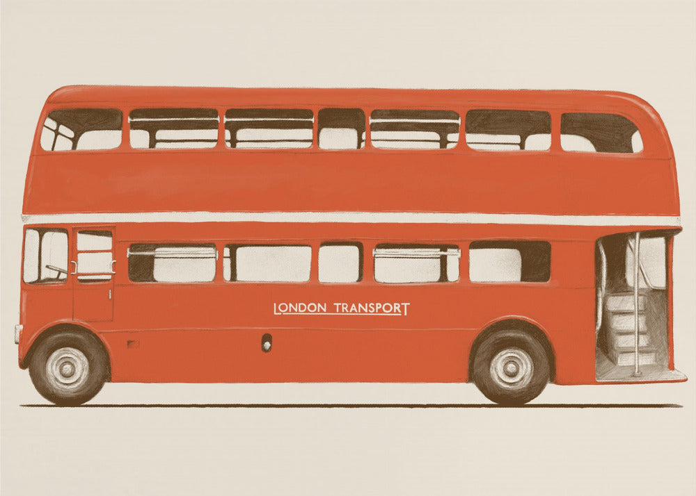 Rød engelsk buss