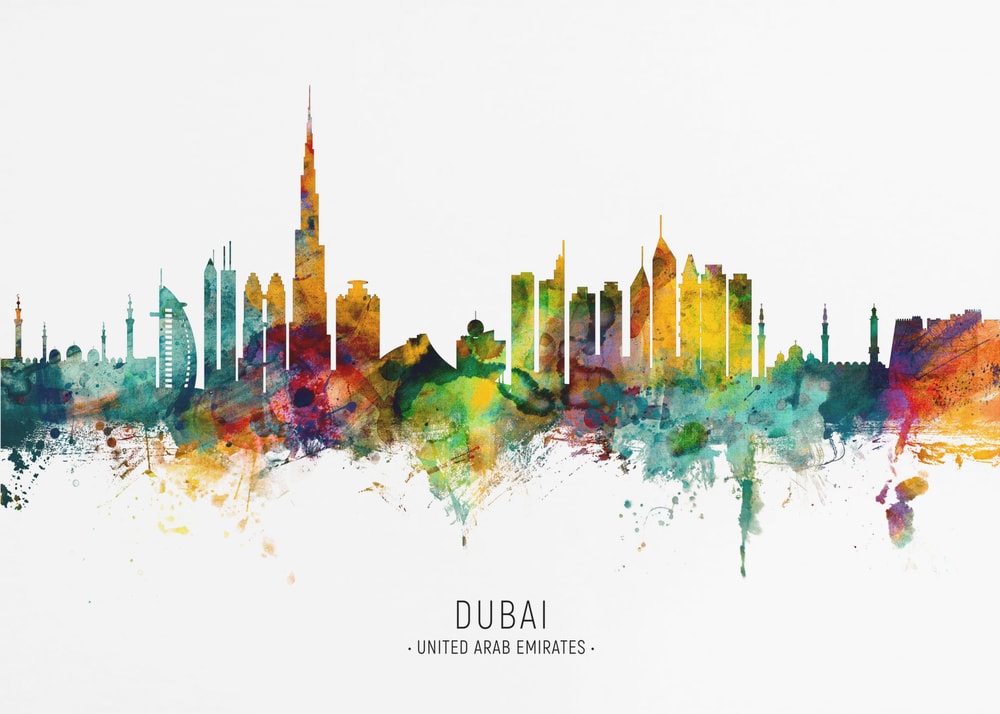 Colorful Dubai Skyline