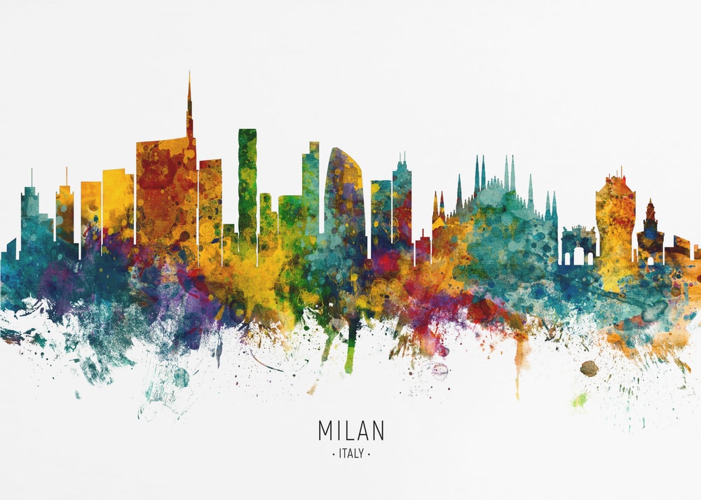 Colorful Milan Skyline