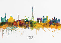 Paris Watercolor Skyline