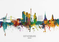 Gothenburg Watercolor Skyline