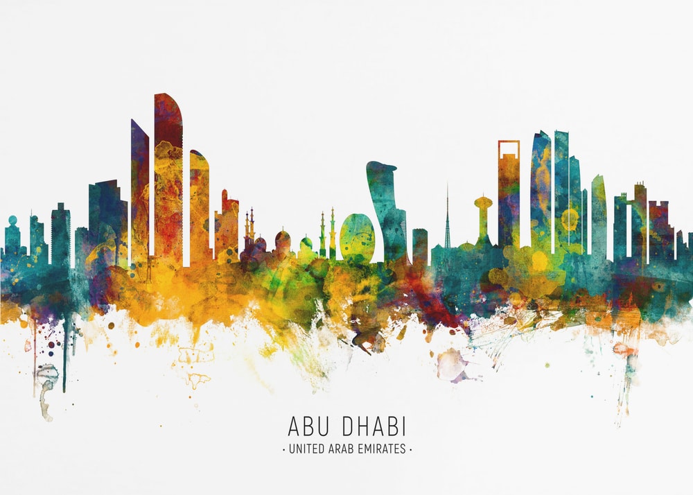 Colorful Abu Dhabi Skyline