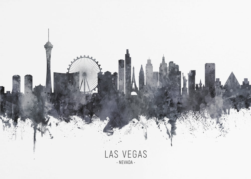 Las Vegas Skyline Watercolor