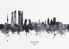 Madrid Watercolor Skyline