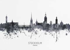 Stockholm Watercolor Skyline