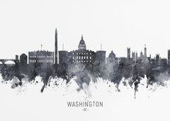 Watercolor Washington DC Skyline