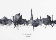 Reykjavik Skyline Watercolor