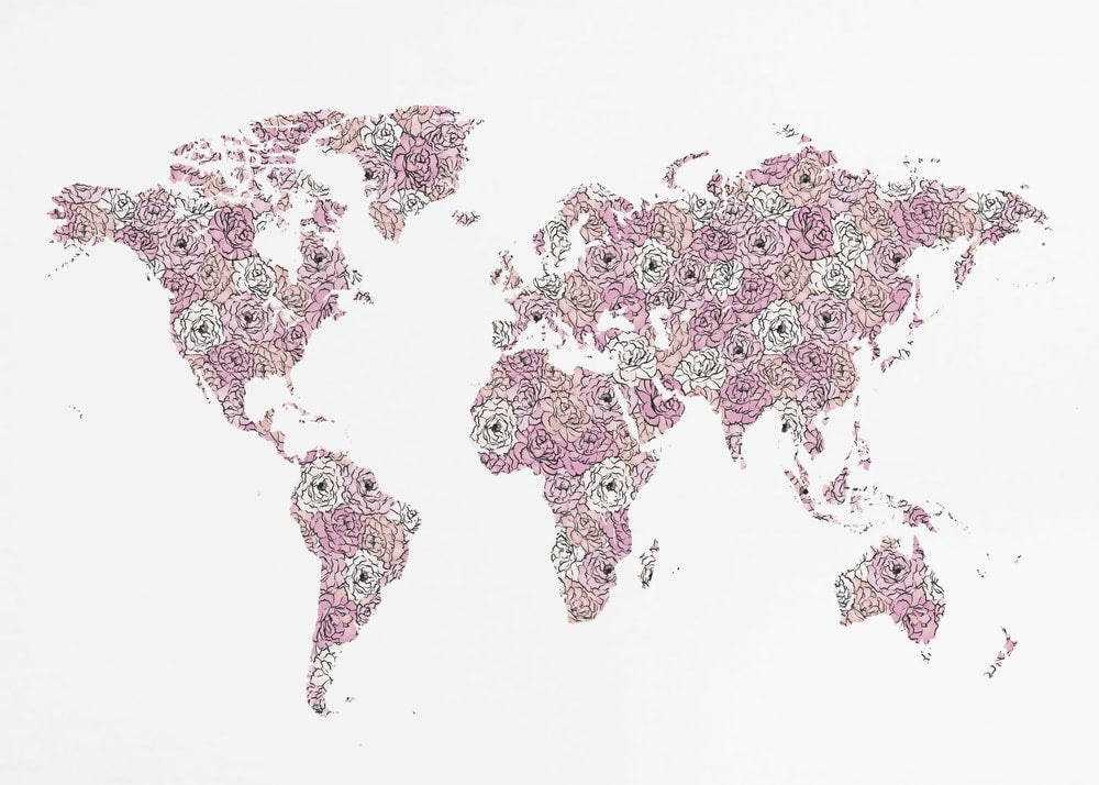 Floral World Map