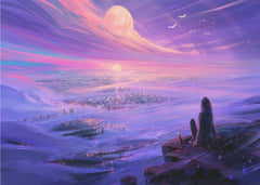 Girl Over Moonlit City