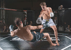 Sport KnockOut - Kraftfullt fototapet med boxning och kamp by Marcel Egger – fototapet med unikt motiv som skapar en inspi...