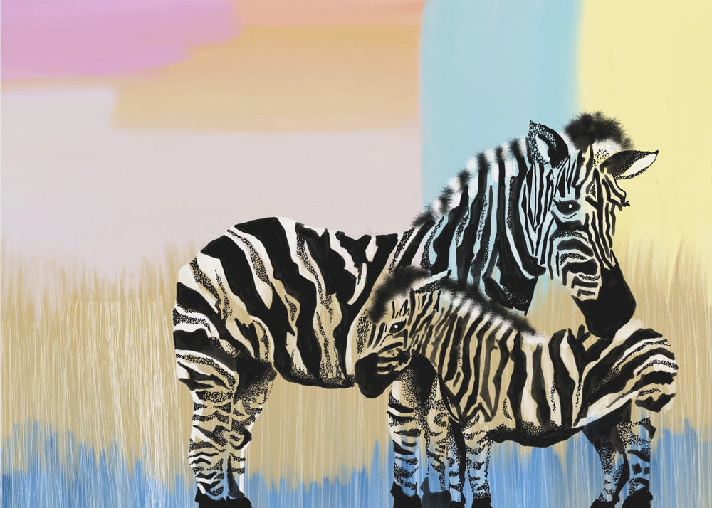 Mamma Zebra och baby