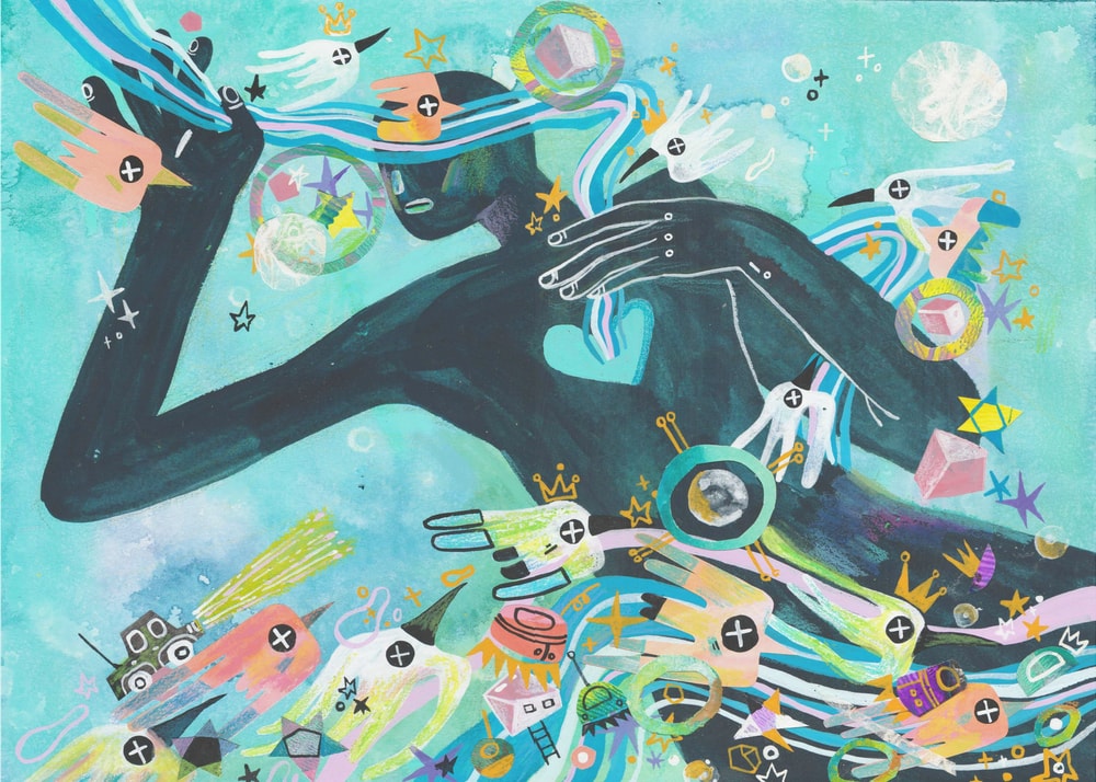 Ethereal Figure and Birds
