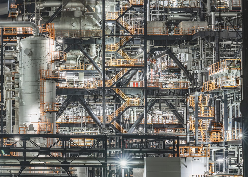 Industrial Plant Night Lights