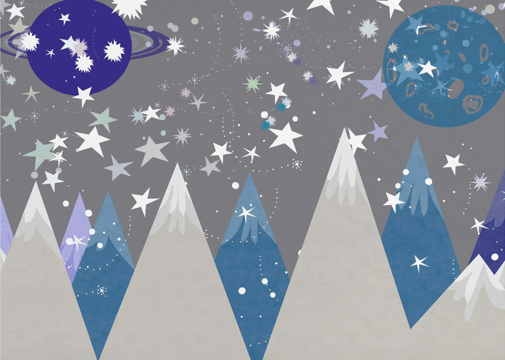 Night Sky Midnight Blue Kids Room Mural