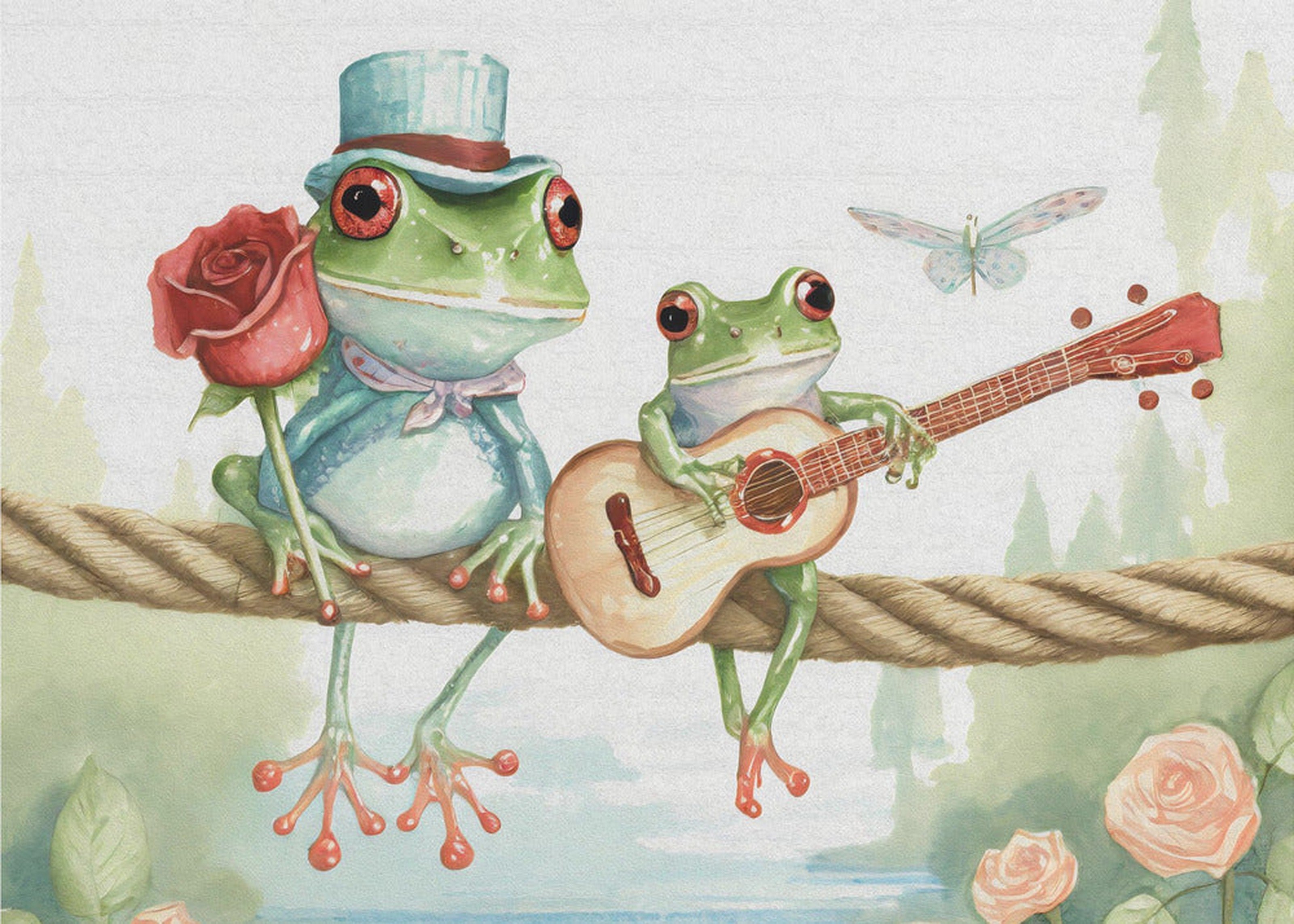 Frogs on a rope