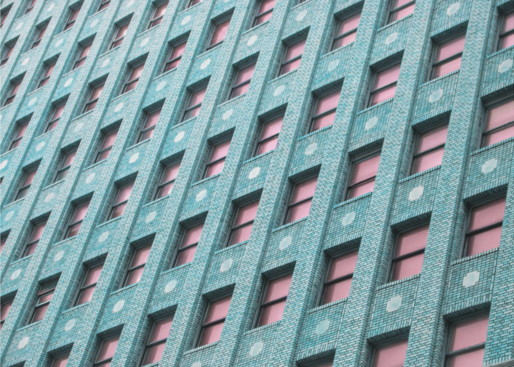 Brick Building with Pink Windows