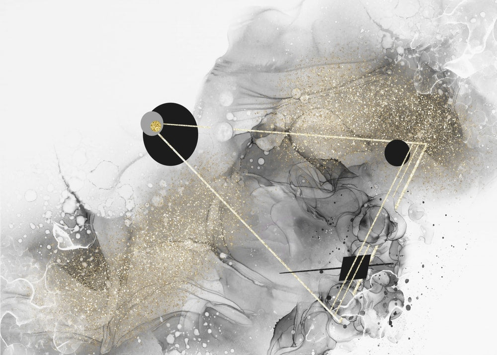 Abstract Gold Ink Geometry