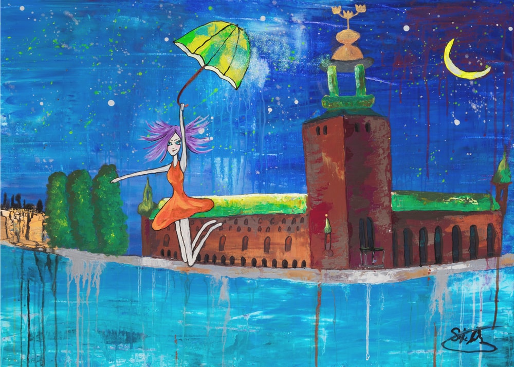 Whimsical Girl Stockholm Night