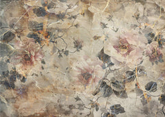 Konst Floral Vintage Art Illustration 03 - Fototapet vintage blommor – fototapet med unikt motiv som skapar en inspirerand...