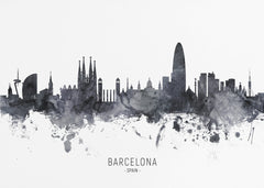 Barcelona Skyline Silhouette