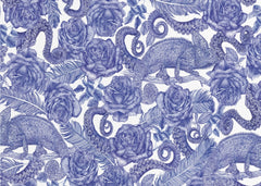Surreal Blue Chameleons Roses