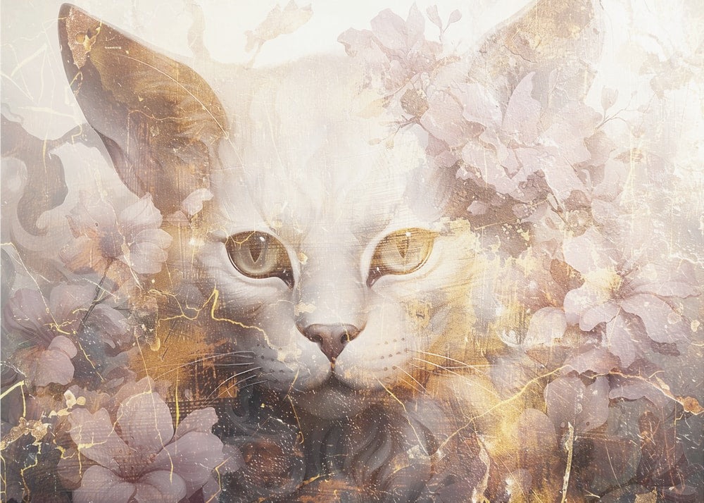 Golden Floral Feline