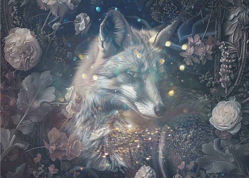 Fox Animal Vintage Art Illustration Wallart 03