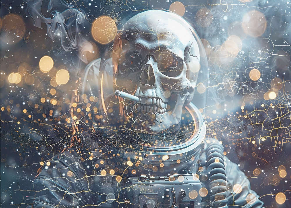Smoking Astronaut Skull