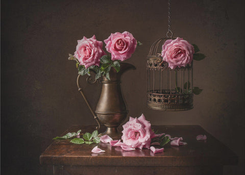 Vintage – Nostalgisk fototapet med rosor och vintage-charm