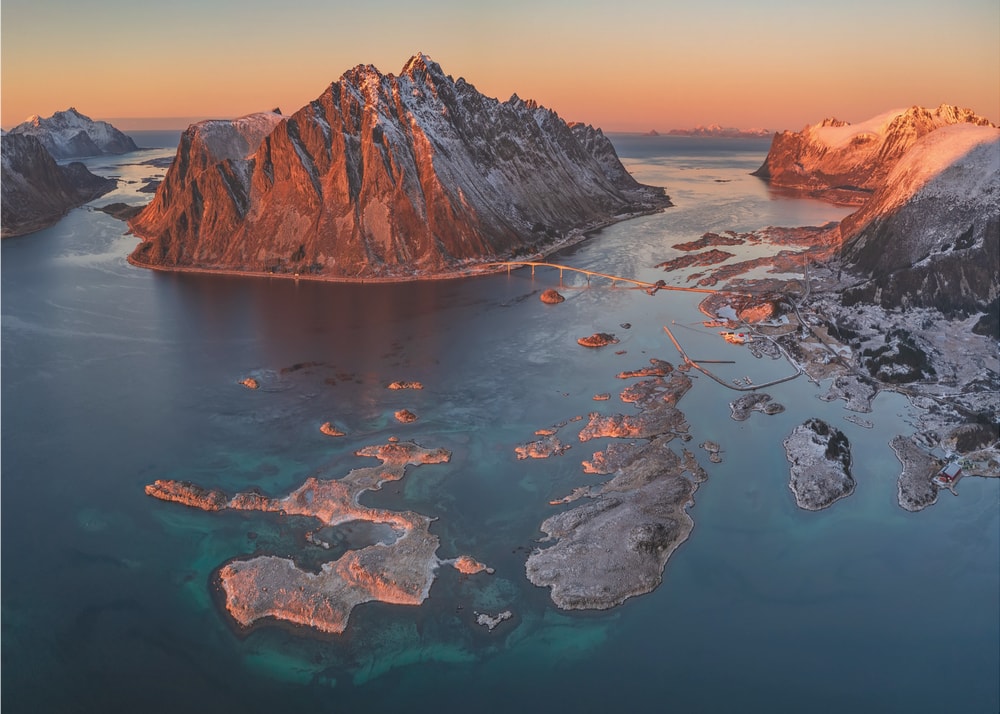 Golden Fjord Mountainscape