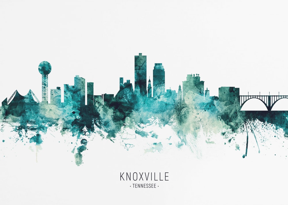 Knoxville Watercolor Skyline