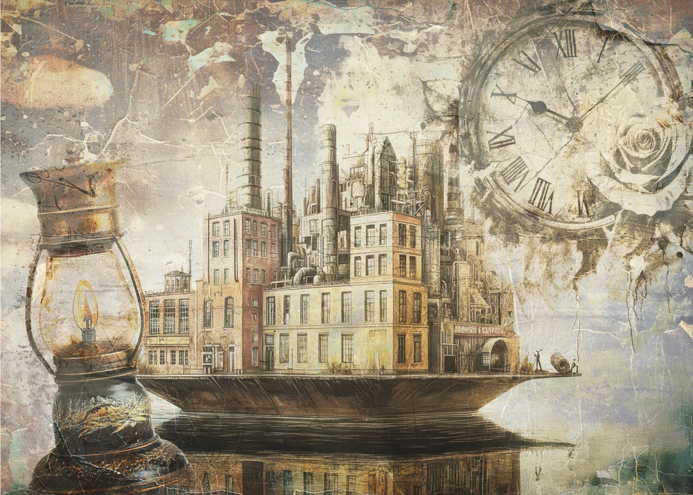Steampunk City Clock