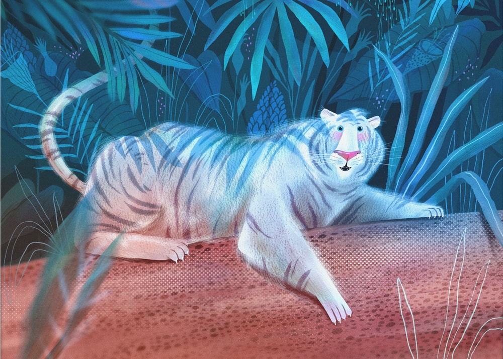 Blue Jungle White Tiger