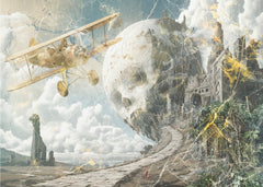 Biplane Over Skull Castle