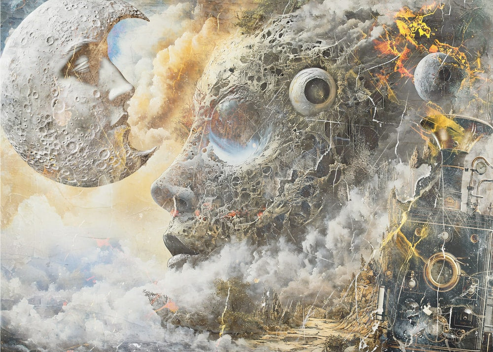Surreal Moon Train Dream