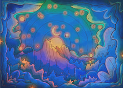 Magical Mountain Night Sky
