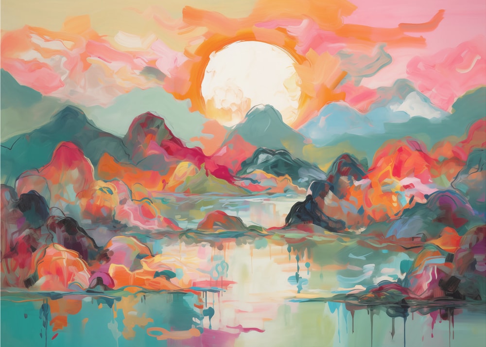 Vibrant Mountain Sunset