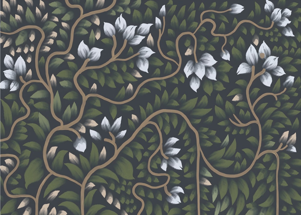 Midnight Floral Vines