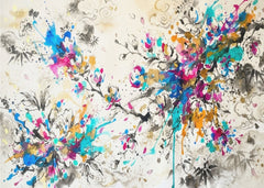 Vibrant Blossom Splatter