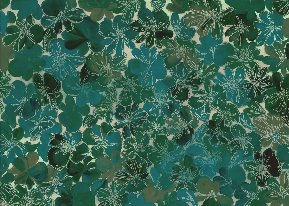 Deep Green Floral Pattern