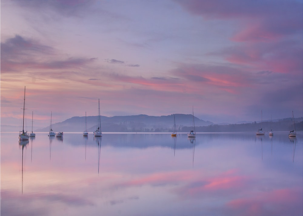 Pink Sky Sailboats