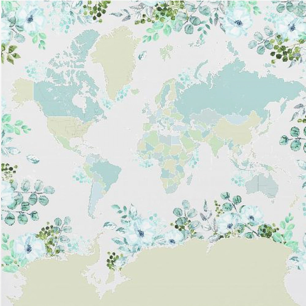 Marie world map with greenery
