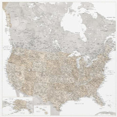 Kartor Highly detailed map of the United States and Canada – kvalitetsprodukt för ett vackrare och mer hållbart hem