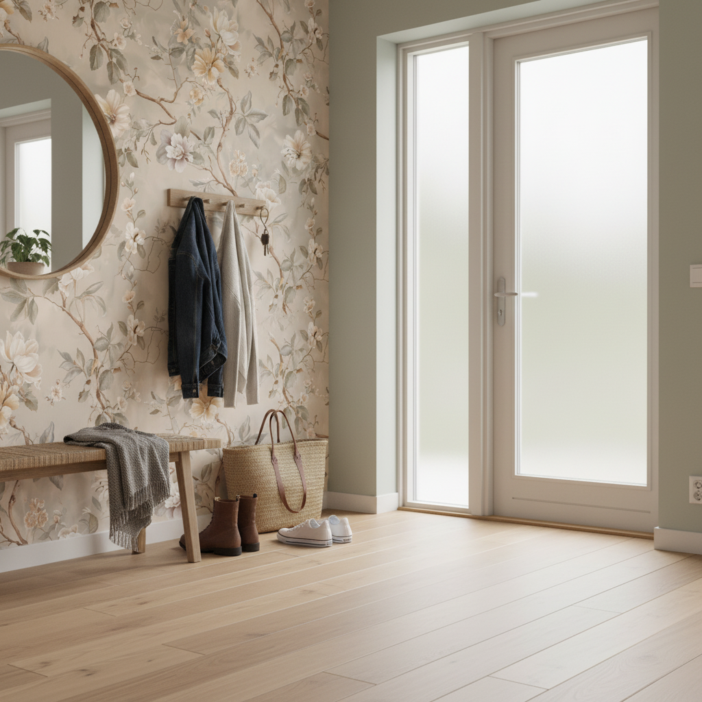 Asian Spring Mankai - Elegant tapet med graciösa blommor i beige-bruna toner